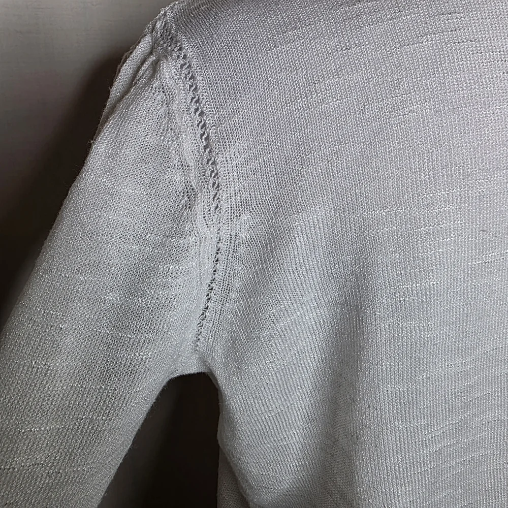 Lucky Brand Semi Sheer Long Sleeve Lightweight Sweater Ivory Size Large - Picture 5 of 7